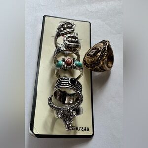 Idyllwind Silver and Gold Ring Set with Gemstones